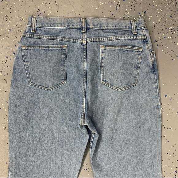 Vintage 90s Wrangler Stonewash Blue Mom Jeans High Waist Tapered Leg 14 32"x31" - Picture 4 of 15